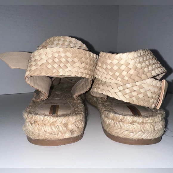 Sam Edelman Dakota Platform Sandal Natural 10.5 Woven Buckle Closure Wrap Ankle - Picture 5 of 8